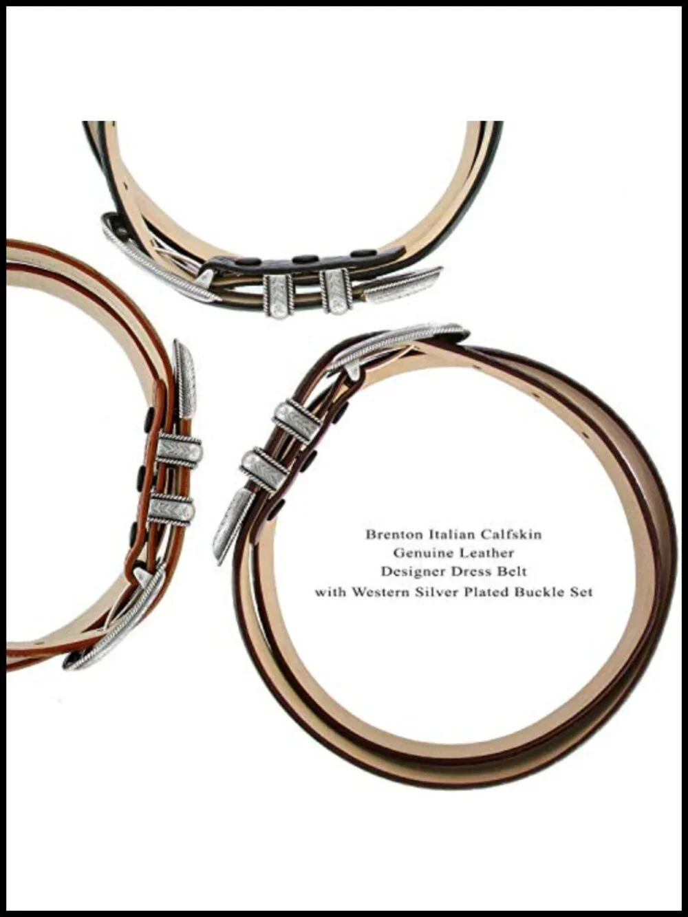 Genuine Full-Grain Cowhide Leather Dress Belt Tapered 30mm to 25mm with Buckle